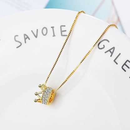 Elevate Your Style with our Sterling Silver Princess Crown Pendant Necklace